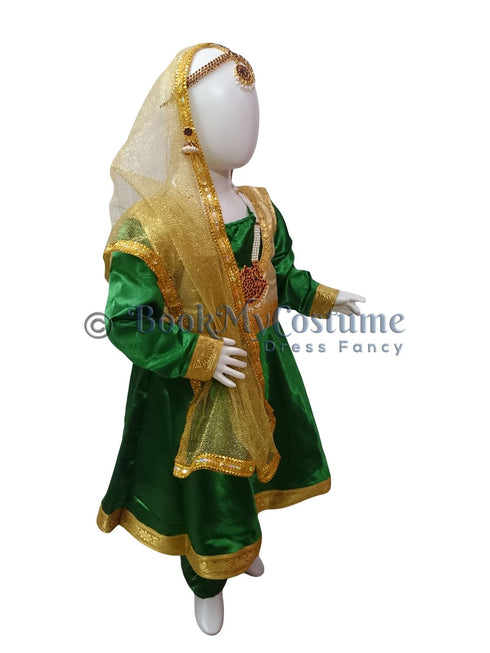 BookMyCostume Kathak Indian Classical Dance Costume for Girls | Kids Adult With Heavy Jewelry Set